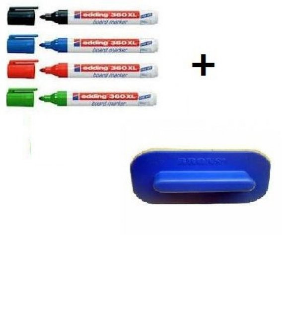EDDİNG 360XL TAHTA KALEMİ 4 KARIŞIK RENK+ SİLGİLİ ÜCRETSİZ KARGO