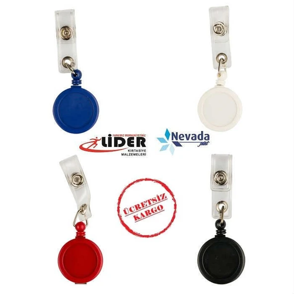 Plastik Yaka Kartı Tutucu Yoyo Yuvarlak 10 Adet Ücretsiz Kargo ürün görseli