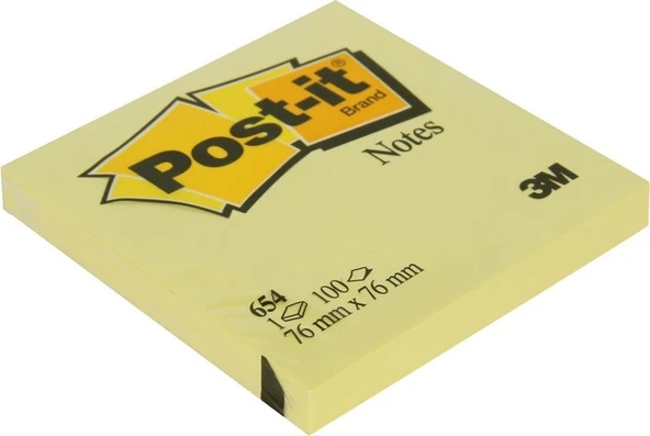 3M Yapışkanlı Not Kağıdı Post-İt 654-76Mm. X 76Mm.