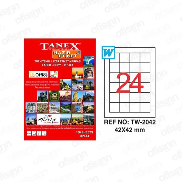 Tanex Tw-2042. 42X42 MM Laser Etiket ürün görseli