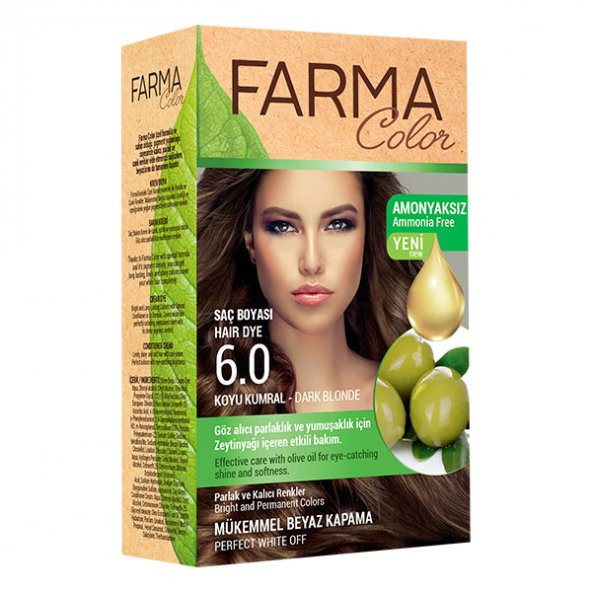 FARMASİ FARMACOLOR SAÇ BOYASI 6.0 KOYU KUMRAL AMONYAKSIZ