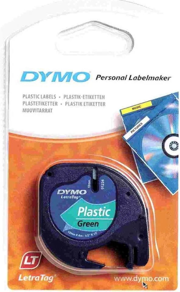 Dymo Letratag Plastik Etiket Yeşil 59425