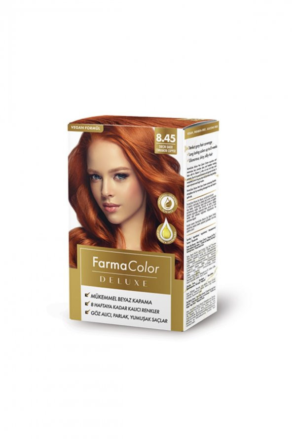 Farmacolor Deluxe Saç Boyası Tarçın Bakır 8.45 - 1