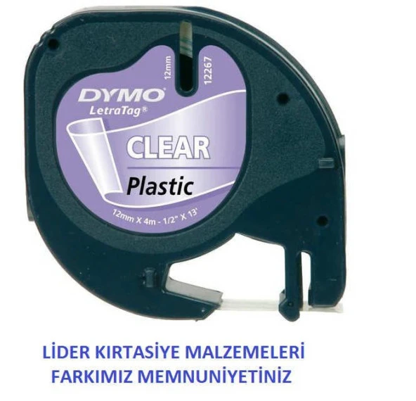 Dymo Letratag Plastik Etiket Şeffaf 12268