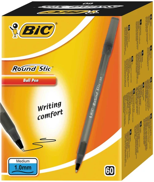 Bic Round Stic Tükenmez Kalem Siyah 60lı Paket Ücretsiz Kargo ürün görseli