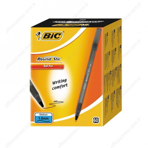 Bic Round Stic Tükenmez Kalem Siyah 60lı Paket Ücretsiz Kargo