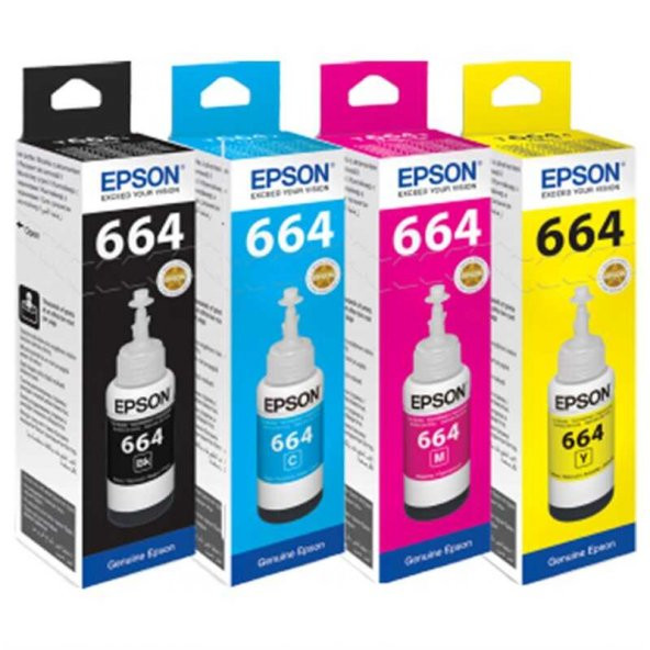 Epson Kartuş Mürekkep T664 T6641-6642-6643-6644 Takım ürün görseli 1