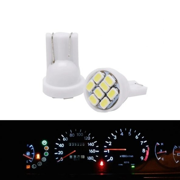 2 ADET Süper Güçlü Mini T10 Led 8 Ledli 12 Volt Mini T10 Led - 3