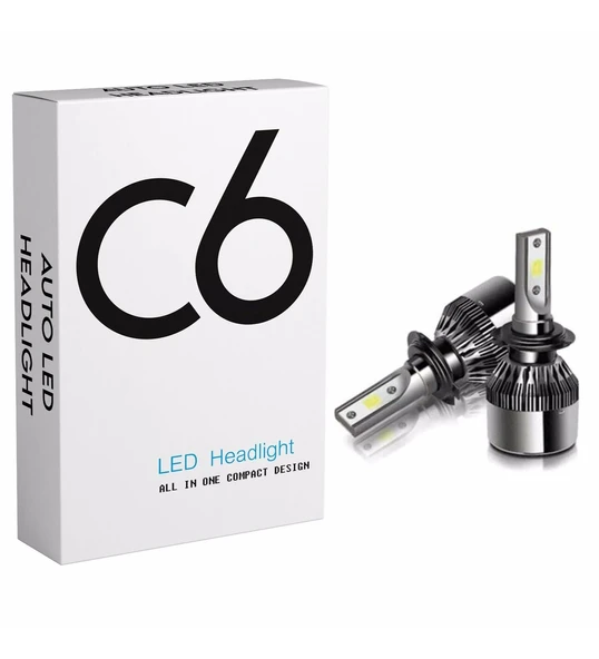 H1 Led Xenon C6 Led Xenon 55 Watt 11000lm 6000k Far Ampülü - Resim 1