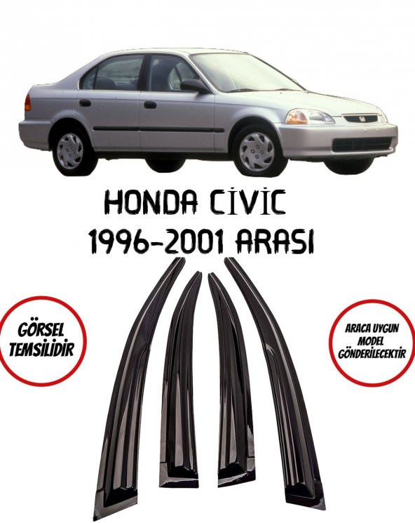 Honda Civic Cam Rüzgarlığı 4lü 1996-2000 Arası