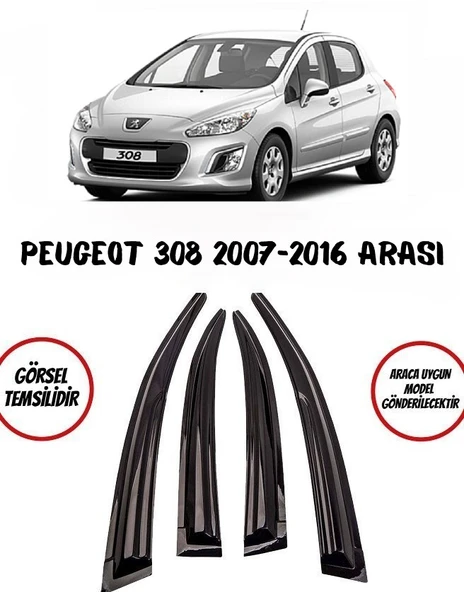 Peugeot 308 Cam Rüzgarlığı 4lü 2014-2019 Arası