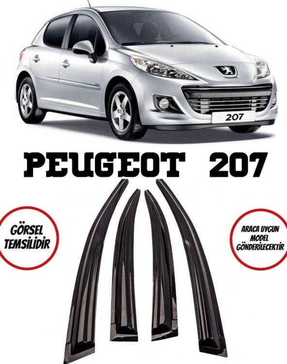 Peugeot 207 Cam Rüzgarlığı 4lü