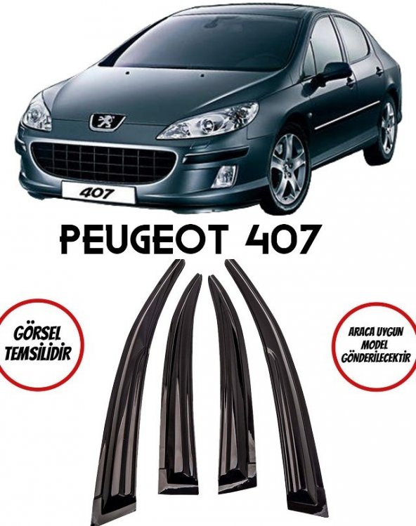 Peugeot 407 Cam Rüzgarlığı 4lü