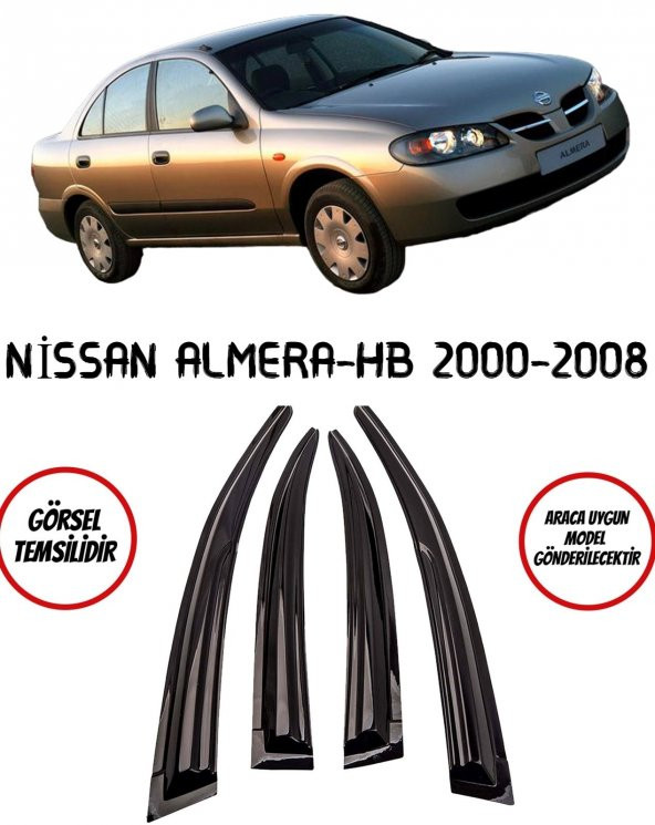 Nissan Almera HB Cam Rüzgarlığı 4lü 2000-2008 Arası - 1