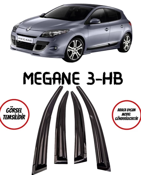 Renault Megane 3 hb Cam Rüzgarlığı 4lü