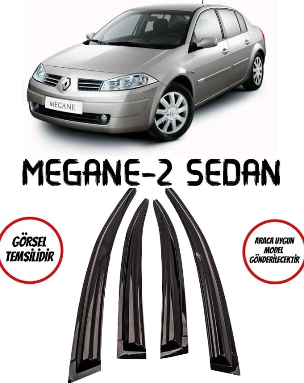 Renault Megane 2  SEDAN Cam Rüzgarlığı 4lü