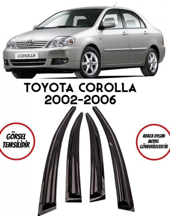 Balp Toyota Corolla Sedan 2002-2006 Arası Cam Rüzgarlığı 4lü