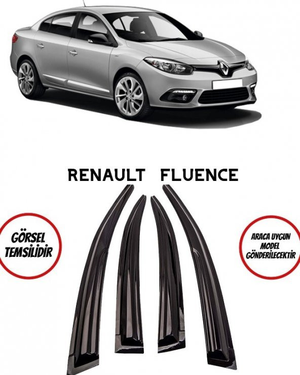 Renault Fluence Cam Rüzgarlık 4 lü Takım