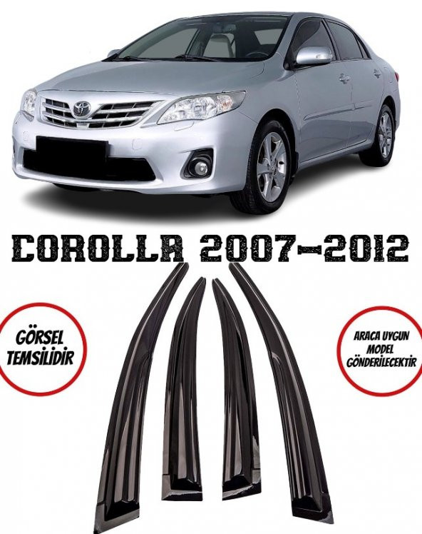 Toyota Corolla Cam Rüzgarlığı 4lü 2007-2012 Arası
