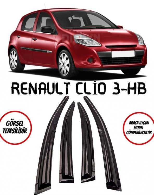 Renault Clio 3 HB Cam Rüzgarlığı 4lü