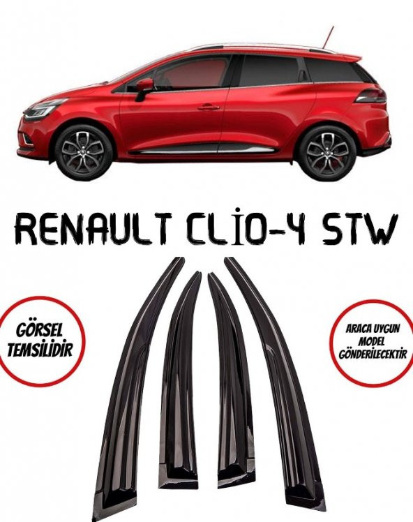 Renault Clio 4 STW Cam Rüzgarlığı 4lü 2012-2019 Arası