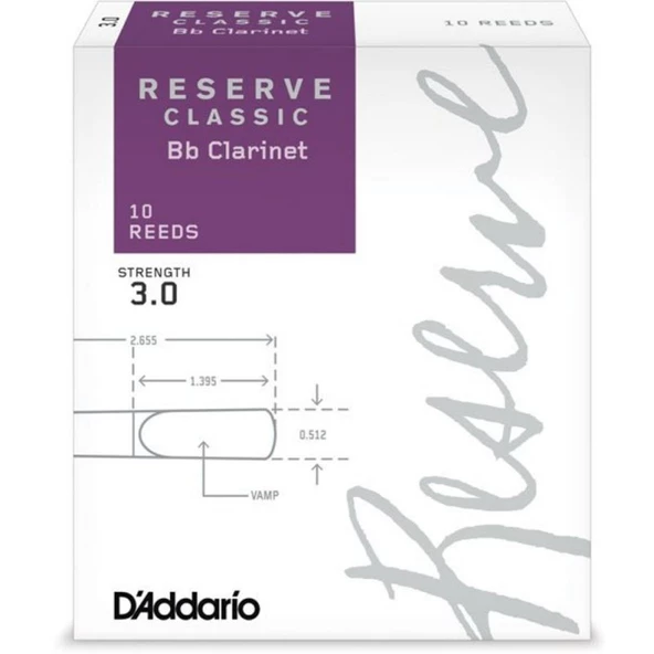 D\'Addario Woodwinds Reserve Classic DCT1030 Sib Klarnet Kamışı No:3
