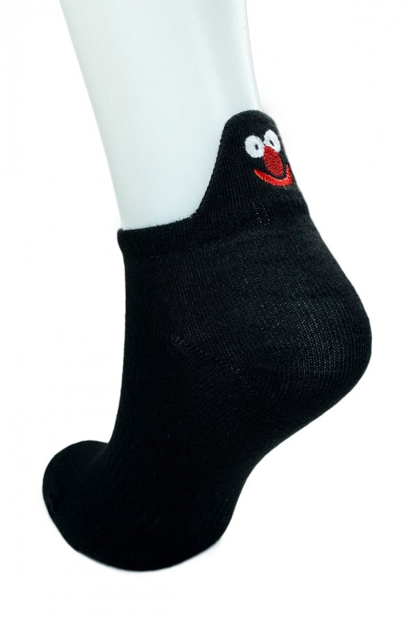 6 Çift Emoji Desen Nakış Baskılı Kadın Pamuklu Bilek Çorap - 2