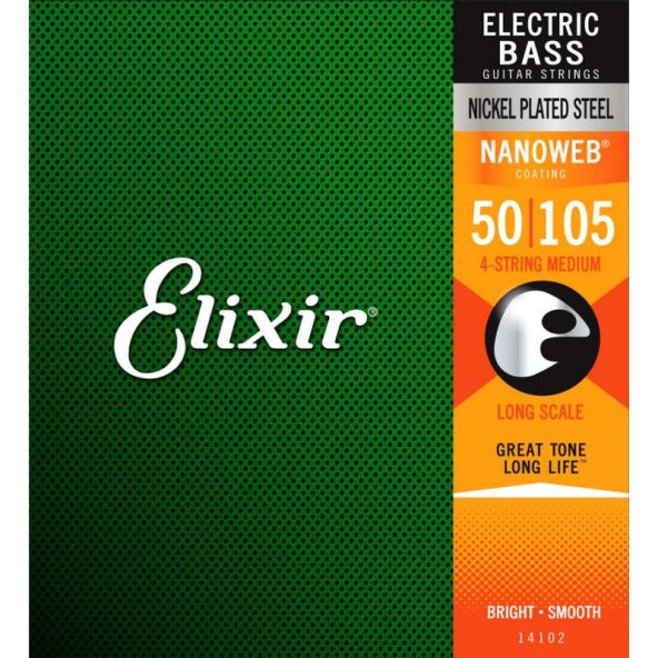 Elixir 14102 Nanoweb Heavy 4 Telli Bas Gitar Teli (50-105) - 1
