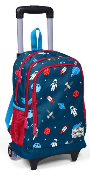 Coral High Erkek Çocuk Işıklı Tekerlekli Çekçek Okul Çantası - Astranot ürün görseli