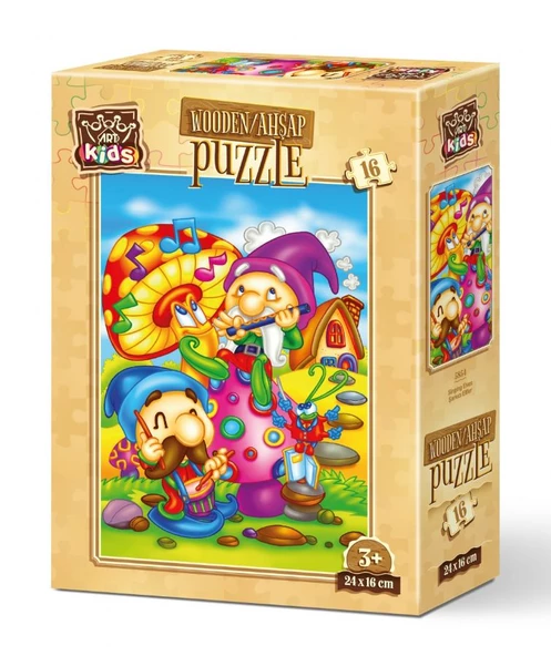 Art Kids Şarkıcı Elfler 16 Parça Ahşap Puzzle - 1