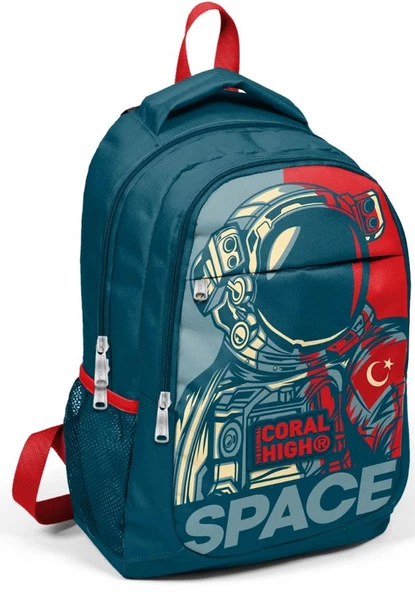 Coral High Lacivert Astronot Erkek Çocuk İlkokul Çanta Seti - Sırt Çantası+Beslenme+Kalemlik - 2