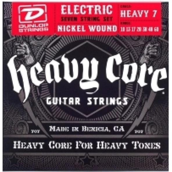 Jim Dunlop DHCN1060-7 Heavy Core  7 Telli Elektro Gitar Teli (10–60) ürün görseli 1