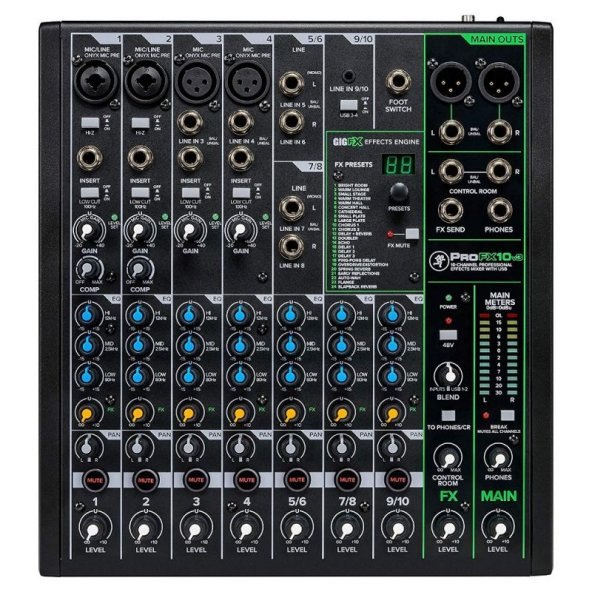Mackie PROFX10 V3 10-Kanal Profesyonel Efektli Mikser - 1