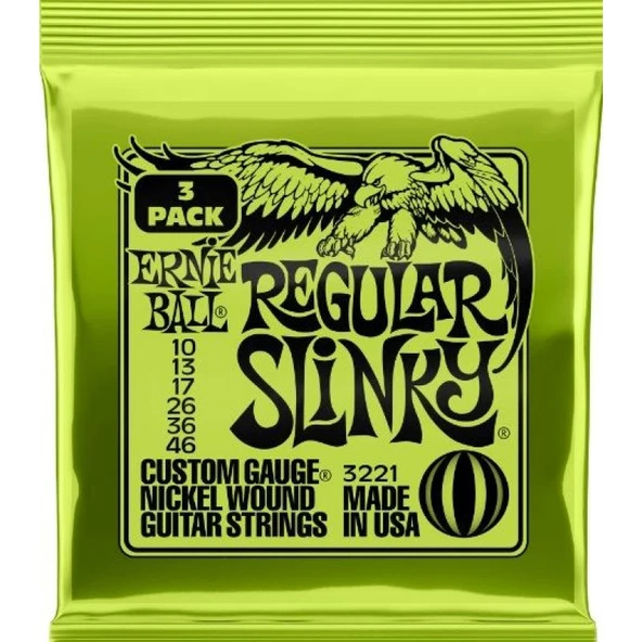 Ernieball P03221 REGULAR SLINKY 3 PACK Elektro Tel (3lü Paket) - 1