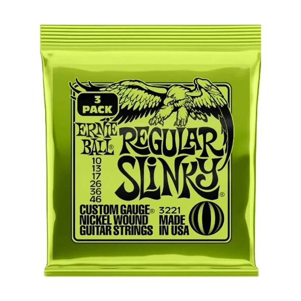 Ernieball P03221 REGULAR SLINKY 3 PACK Elektro Tel (3lü Paket) - 2