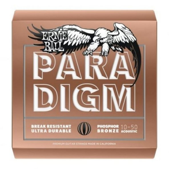 ERNIE BALL P02080 Paradigm Ekstra Light Fosfor Bronz 10-50 Akustik Gitar Tel Seti
