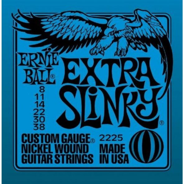 Ernie Ball P02225 Extra Slinky Nickel Wound  008-038 Elektro Gitar Teli ürün görseli 1