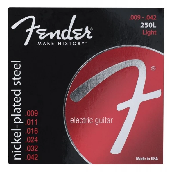 Fender Super 250 Nickel Plated Steel Ball End 250L .009-.042 Elektro Gitar Teli