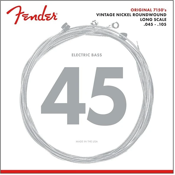 Fender Original 7150 Pure Nickel Roundwound Long Scale 7150M .045-.105 Bas Gitar Teli - Resim 2
