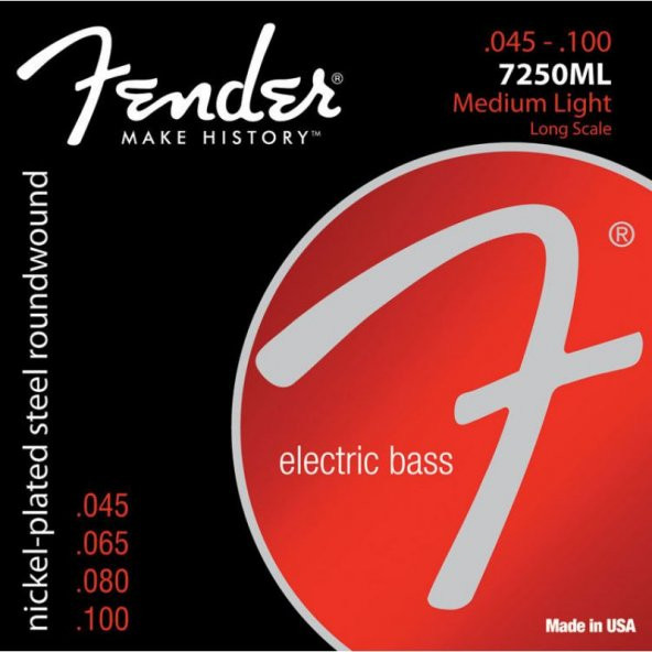 Fender 7250 Nickel Plated Steel Long Scale 7250ML .045-.100 Bas Gitar Teli