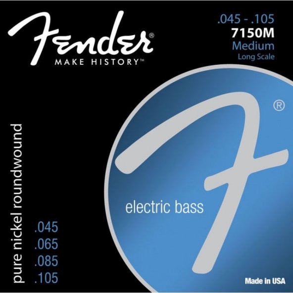 Fender Original 7150 Pure Nickel Roundwound Long Scale 7150M .045-.105 Bas Gitar Teli