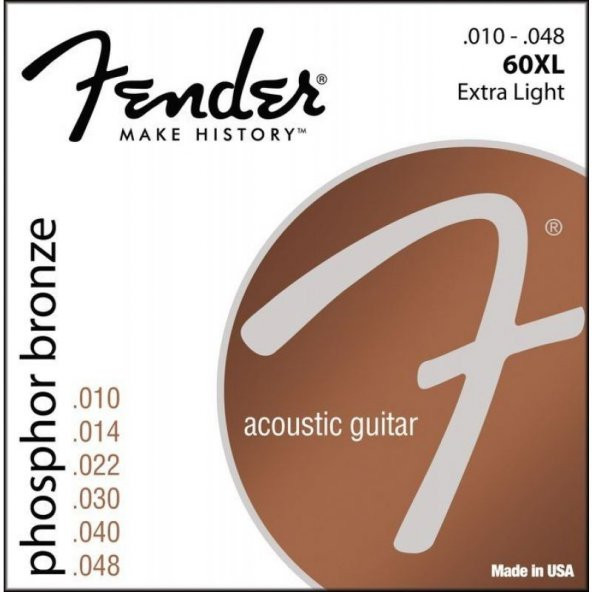 Fender Phosphor Bronze Acoustic Ball End 60XL .010-.048 Akustik Gitar Teli