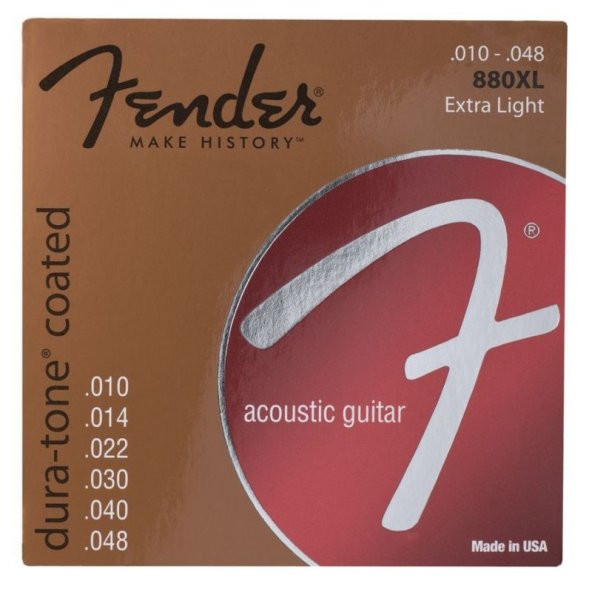 Fender Dura-Tone 880XL 80/20 Coated 10-48 Akustik Gitar Teli