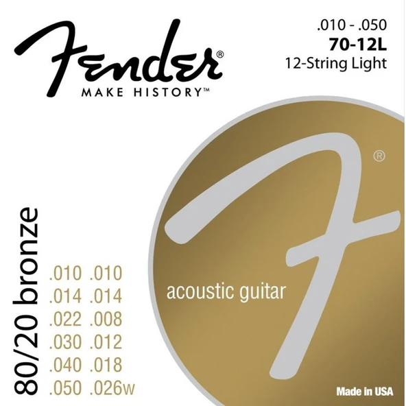 Fender 80/20 Bronze 70L 12-52 Akustik Gitar Teli