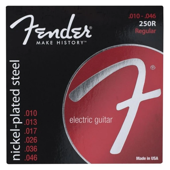 Fender Super 250 Nickel Plated Steel Ball End 250R .010-.046 Elektro Gitar Teli ürün görseli 1