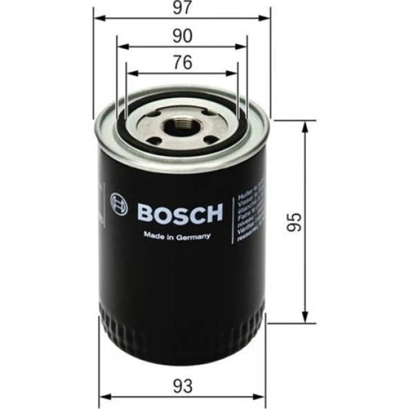 Bosch 0986TF0045 Yağ Filtresi Fıesta-Focus-Connect 1.8dı-1.8tdcı-1.8tdı-Transıt 2.5tdı 0451103252