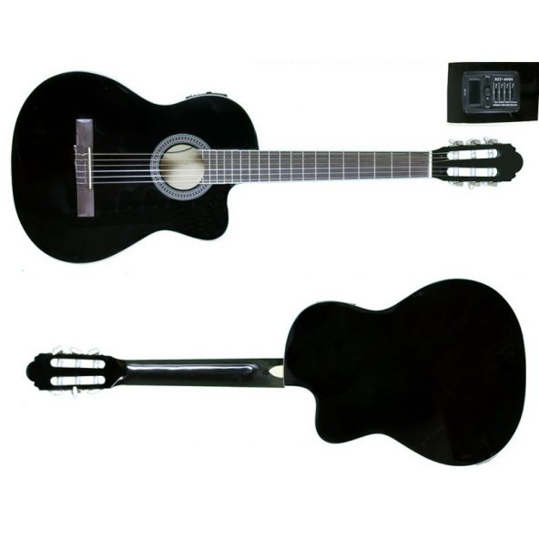 Agostini HG39CE-101 BK Elektro Klasik Gitar (Taşıma Çantası Hediyeli) - 1