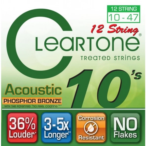 CLEARTONE 7410-12 Phosphor Bronze 12 Telli  Akustik Gitar Teli ürün görseli 1