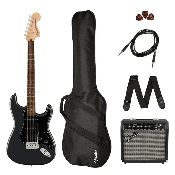 Squier Affinity Stratocaster HSS Laurel Klavye Charcoal Frost Metallic 15G Elektro Gitar Seti - 2