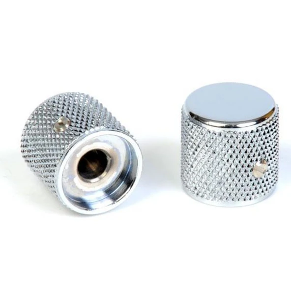 Fender Telecaster/Precision Bass Knurled Chrome 2 Kontrol Düğmesi